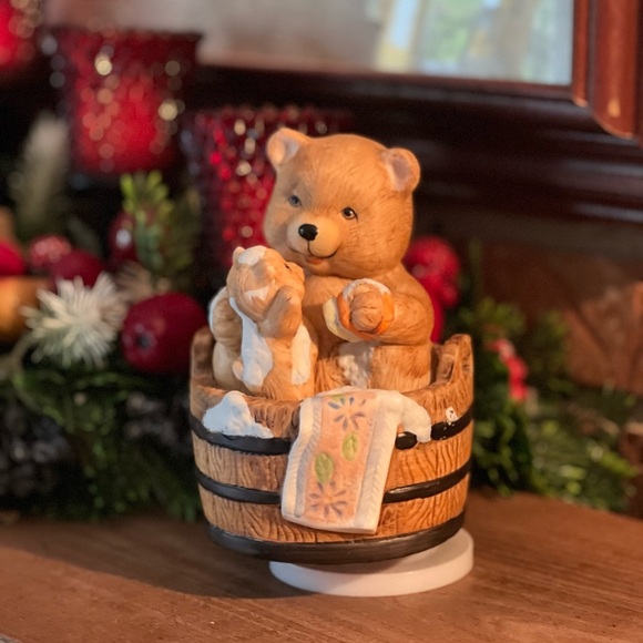 Rare Vintage 1970’s Teddy Bear Musical Moving Wash Tub - Picture 3 of 9